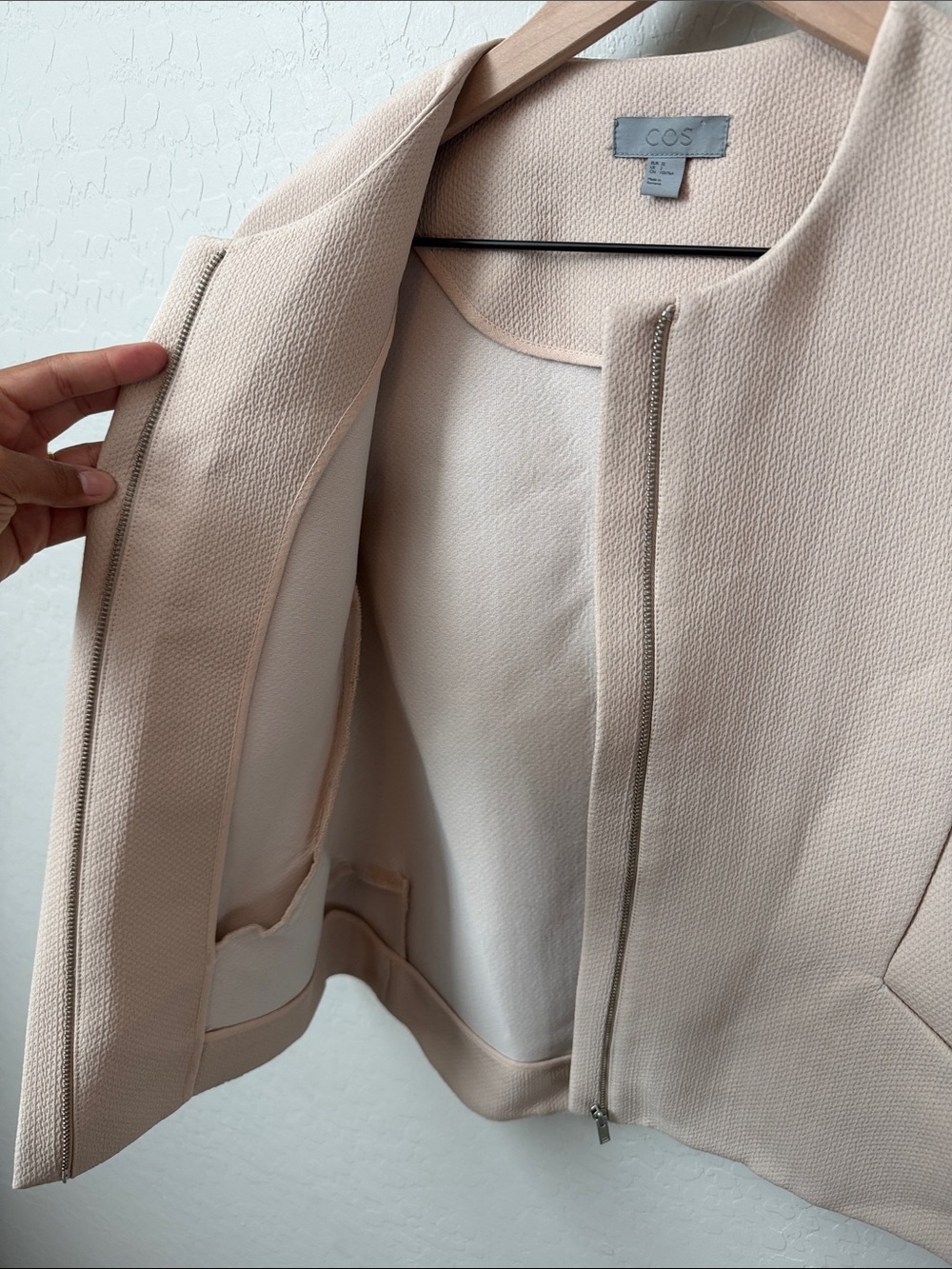 COS Short Sleeve Zip Up Blazer Jacket Size 2 - Picture 6 of 6